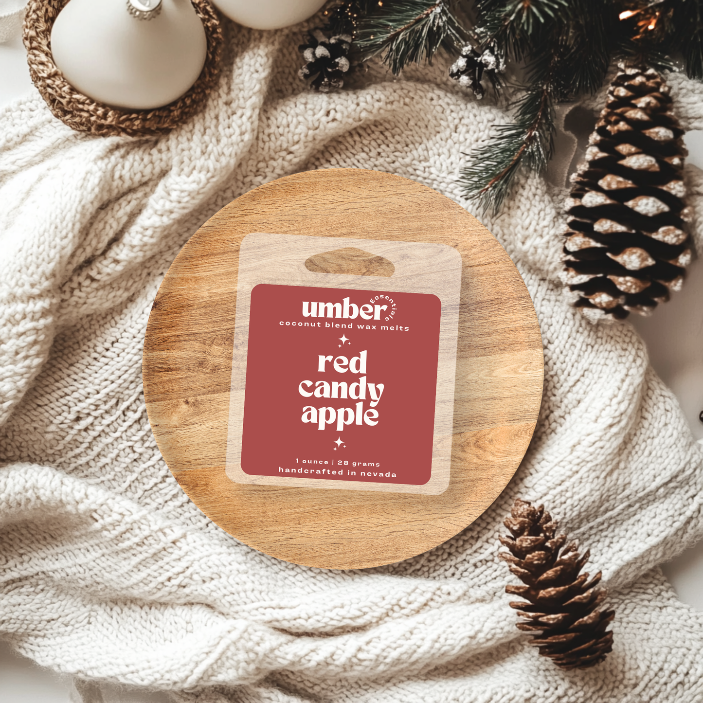 red candy apple wax melt sample - Umber Essentials