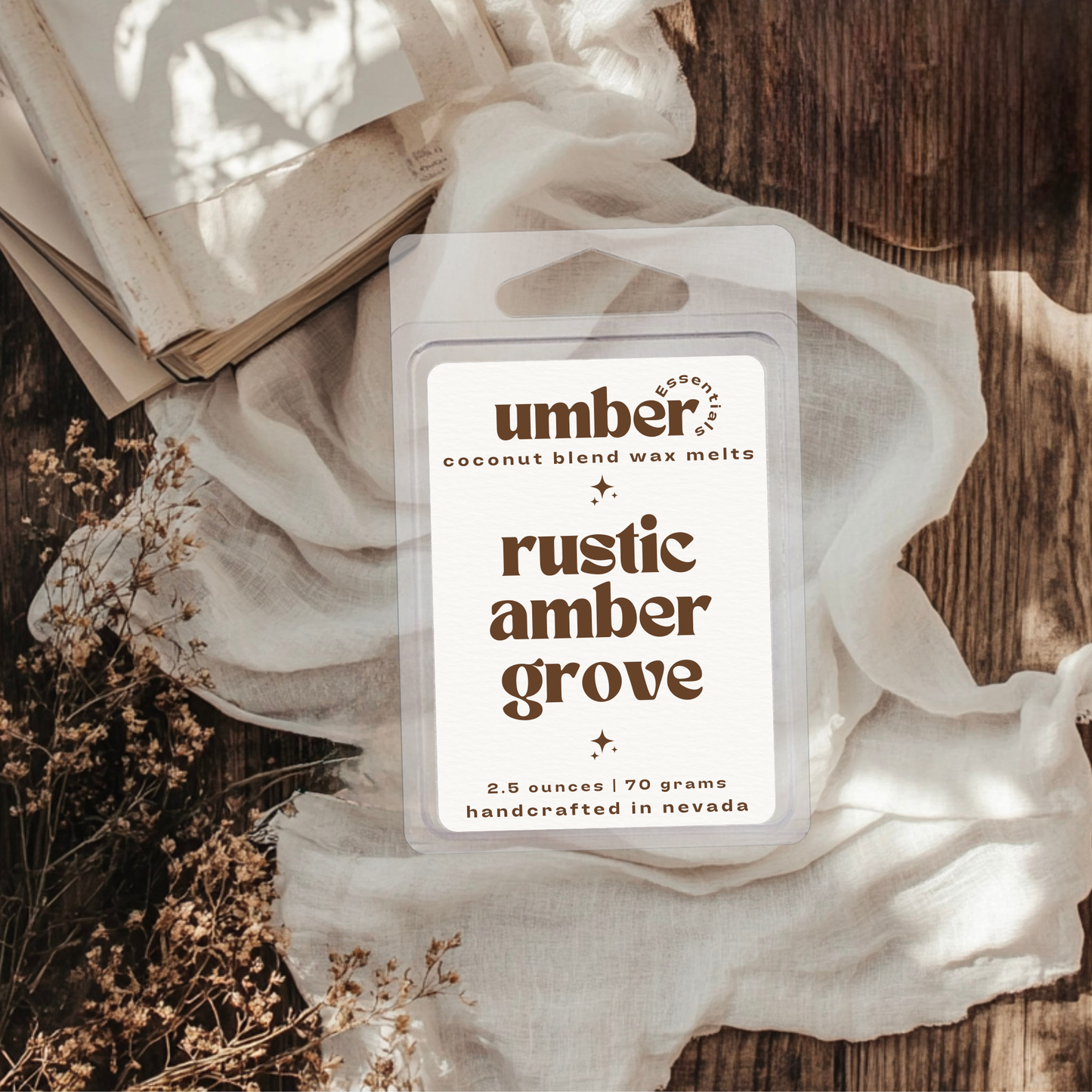 rustic amber grove wax melts - Umber Essentials