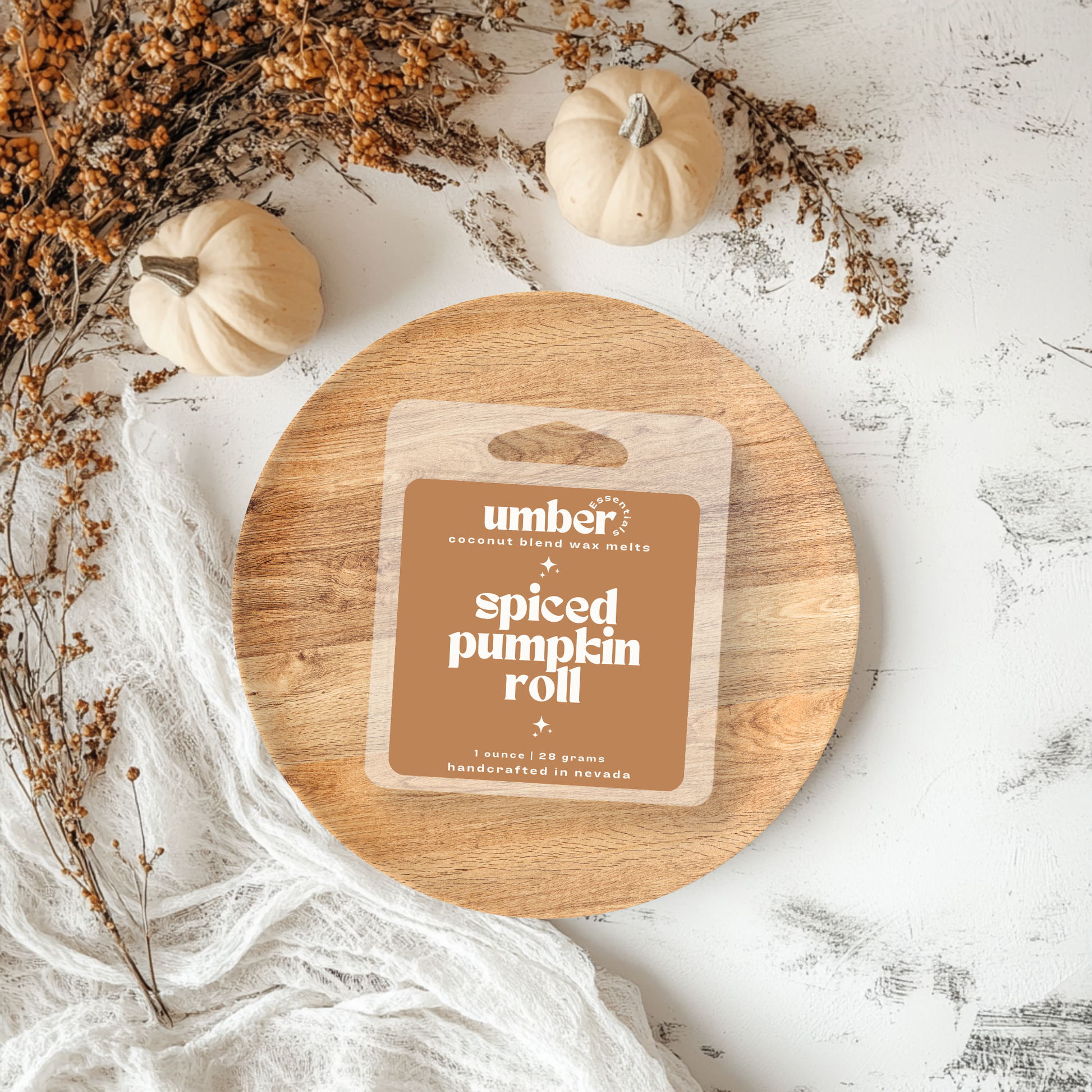 spiced pumpkin roll wax melt sample - Umber Essentials